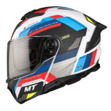 Casca modulabila MT Atom 2 SV Bast A0 alb/rosu/albastru lucios (ochelari soare integrati) Pinlock Ready - tip viziera: MT-V-35