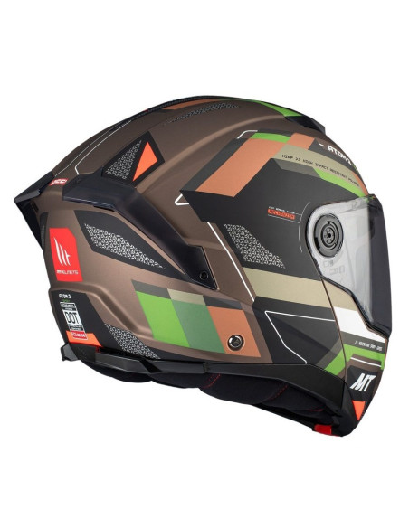 Casca modulabila MT Atom 2 SV Bast A6 military (maro/verde mat) (ochelari soare integrati) Pinlock Ready - tip viziera: MT-V-35
