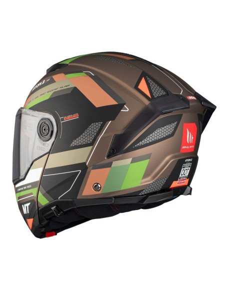 Casca modulabila MT Atom 2 SV Bast A6 military (maro/verde mat) (ochelari soare integrati) Pinlock Ready - tip viziera: MT-V-35