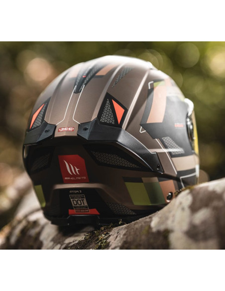 Casca modulabila MT Atom 2 SV Bast A6 military (maro/verde mat) (ochelari soare integrati) Pinlock Ready - tip viziera: MT-V-35