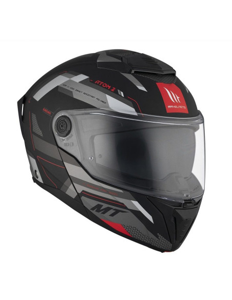 Casca modulabila MT Atom 2 SV Bast D5 negru/gri mat (ochelari soare integrati) Pinlock Ready - tip viziera: MT-V-35