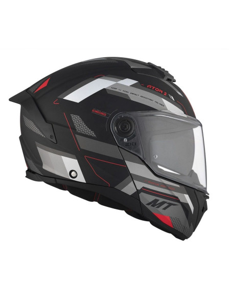Casca modulabila MT Atom 2 SV Bast D5 negru/gri mat (ochelari soare integrati) Pinlock Ready - tip viziera: MT-V-35