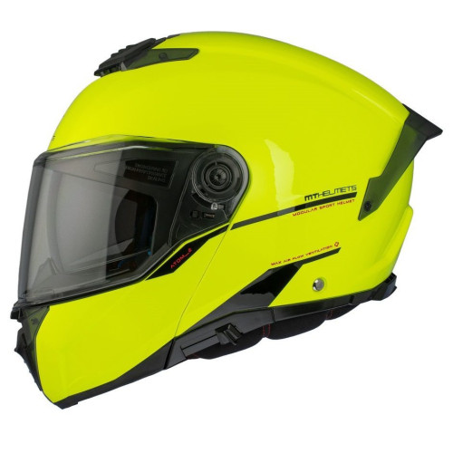 Casca modulabila MT Atom 2 SV A3 galben fluor lucios (ochelari soare integrati) Pinlock Ready - tip viziera: MT-V-35 2
