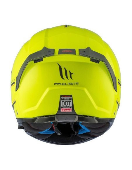 Casca modulabila MT Atom 2 SV A3 galben fluor lucios (ochelari soare integrati) Pinlock Ready - tip viziera: MT-V-35