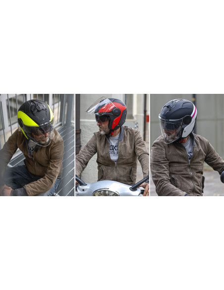 Casca open face (jet) Caberg model Soho SV G8 blue jeans (albastru) mat