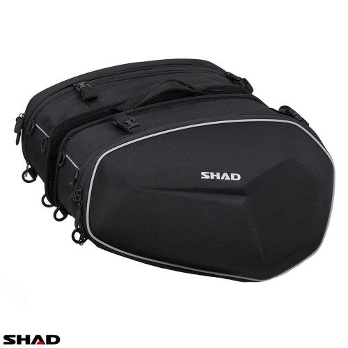 Set genti laterale Shad model E48 - culoare: negru (volum total: 46-58L)