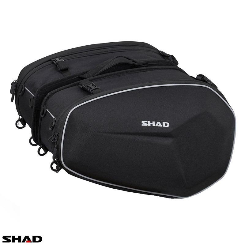 Set genti laterale Shad model E48 - culoare: negru (volum total: 46-58L)