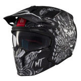 Casca MT Streetfighter SV S B2 Hellish negru mat (ochelari soare integrati) - masca (protectie) barbie si cozoroc detasabile - o