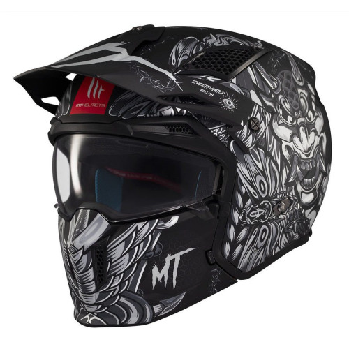 Casca MT Streetfighter SV S B2 Hellish negru mat (ochelari soare integrati) - masca (protectie) barbie si cozoroc detasabile - o 2