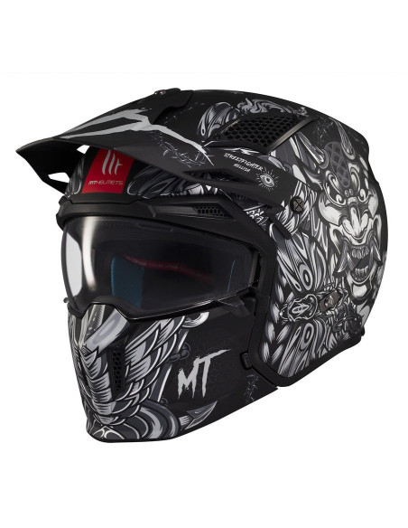 Casca MT Streetfighter SV S B2 Hellish negru mat (ochelari soare integrati) - masca (protectie) barbie si cozoroc detasabile - o