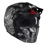 Casca MT Streetfighter SV S B2 Hellish negru mat (ochelari soare integrati) - masca (protectie) barbie si cozoroc detasabile - o