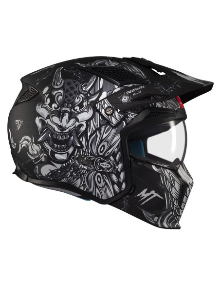 Casca MT Streetfighter SV S B2 Hellish negru mat (ochelari soare integrati) - masca (protectie) barbie si cozoroc detasabile - o