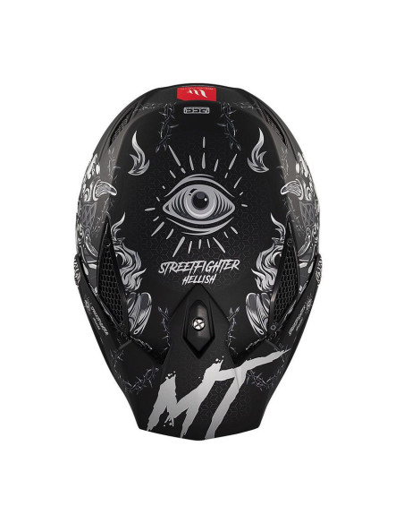 Casca MT Streetfighter SV S B2 Hellish negru mat (ochelari soare integrati) - masca (protectie) barbie si cozoroc detasabile - o