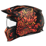 Casca MT Streetfighter SV S B5 Hellish rosu mat (ochelari soare integrati) - masca (protectie) barbie si cozoroc detasabile - om