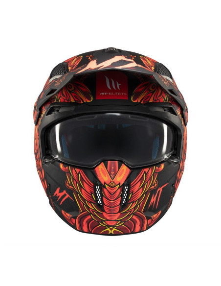 Casca MT Streetfighter SV S B5 Hellish rosu mat (ochelari soare integrati) - masca (protectie) barbie si cozoroc detasabile - om