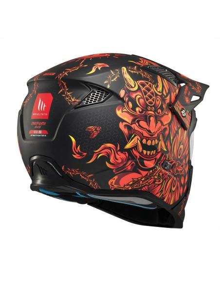 Casca MT Streetfighter SV S B5 Hellish rosu mat (ochelari soare integrati) - masca (protectie) barbie si cozoroc detasabile - om