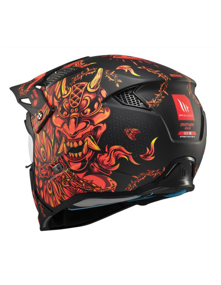 Casca MT Streetfighter SV S B5 Hellish rosu mat (ochelari soare integrati) - masca (protectie) barbie si cozoroc detasabile - om