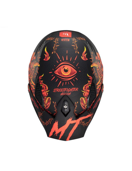 Casca MT Streetfighter SV S B5 Hellish rosu mat (ochelari soare integrati) - masca (protectie) barbie si cozoroc detasabile - om