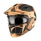 Casca MT Streetfighter SV S P1R B9 maro mat (ochelari soare integrati) - masca (protectie) barbie si cozoroc detasabile - omolog