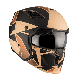 Casca MT Streetfighter SV S P1R B9 maro mat (ochelari soare integrati) - masca (protectie) barbie si cozoroc detasabile - omolog