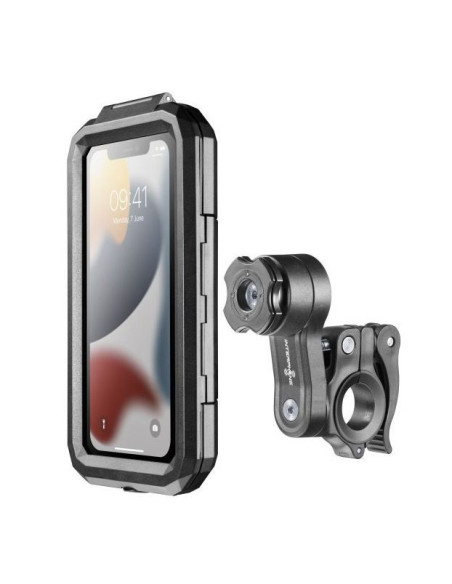 Suport telefon Interphone model Quiklox Armor Pro - carcasa universala - montaj pe ghidon - waterproof - diagonala maxima smartp