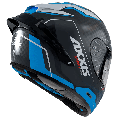 Casca integrala Axxis Cobra Rage A0 alb/albastru lucios carbon - 100% carbon 2