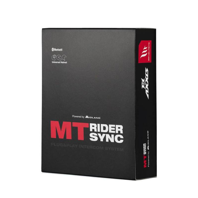Sistem comunicatie moto complet Bluetooth MT - Axxis Rider Sync MT-B01 - Plug&amp Play Intercom System - kit 1 bucata (pentru 1 