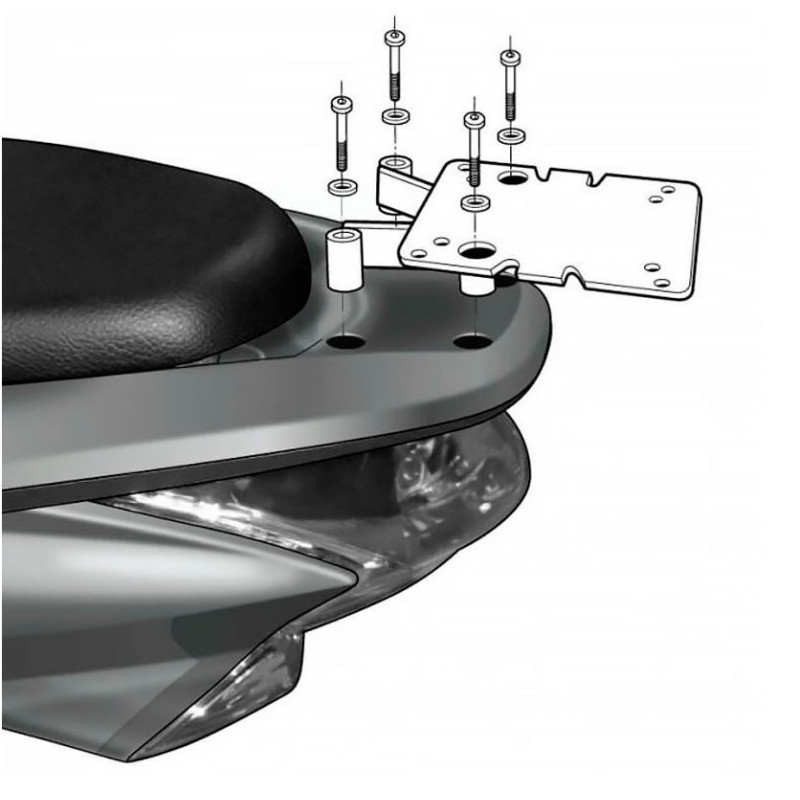 Portbagaj metalic spate Honda PCX 125 A ABS (19-21) - PCX 125 WW EX2 (10-16) - PCX 150 WW (12-18) 4T LC 125-150cc - (culoare: ne