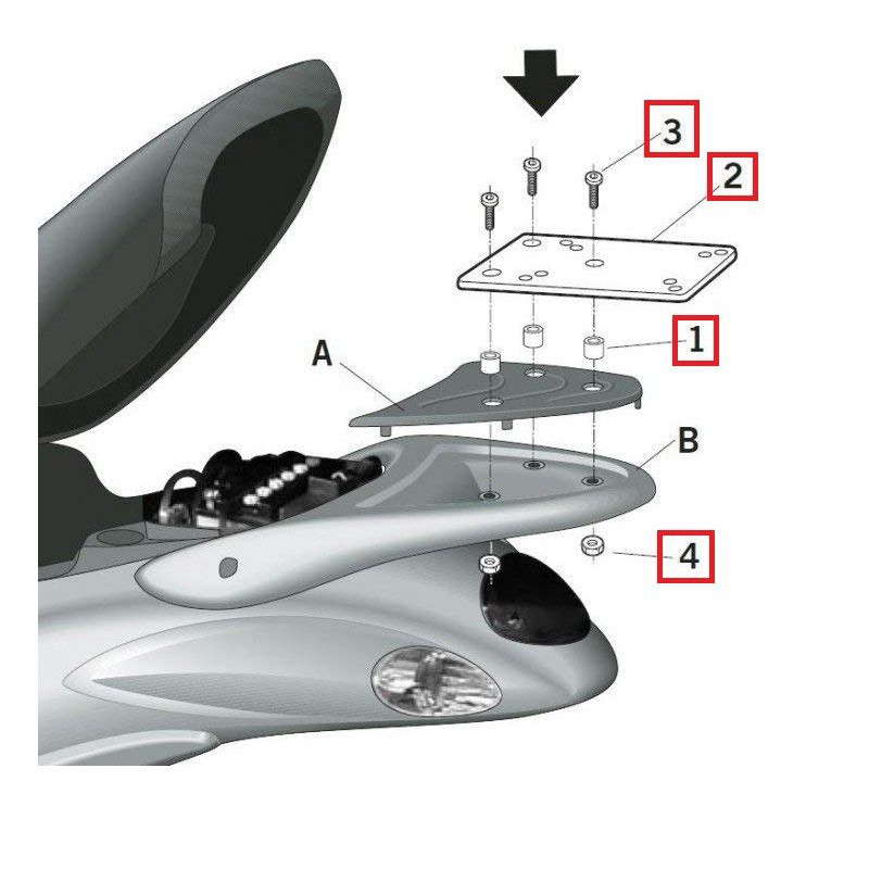 Portbagaj metalic spate Piaggio Liberty (05-18) - Liberty (05-18) 2T - 4T AC 50cc - Liberty (05-21) 4T AC 125-200cc - (culoare: 