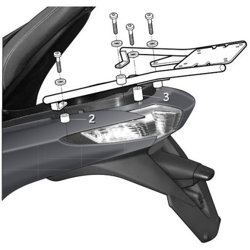Portbagaj metalic spate Piaggio MP3 ABS HPE (19-21) - MP3 LT Sport (13-20) - MP3 LT Yourban (12-21) 4T LC 300cc - (culoare: negr 2
