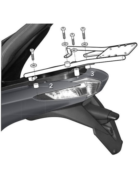 Portbagaj metalic spate Piaggio MP3 ABS HPE (19-21) - MP3 LT Sport (13-20) - MP3 LT Yourban (12-21) 4T LC 300cc - (culoare: negr