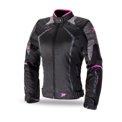 Geaca (jacheta) motociclete femei Racing Seventy vara/iarna model SD-JR49 culoare: negru/roz