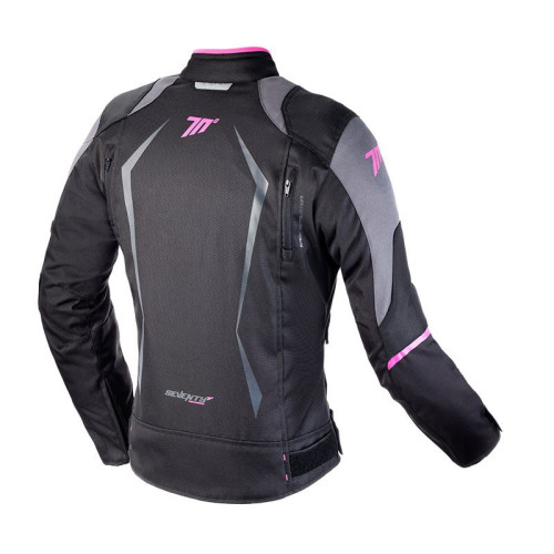 Geaca (jacheta) motociclete femei Racing Seventy vara/iarna model SD-JR49 culoare: negru/roz 2