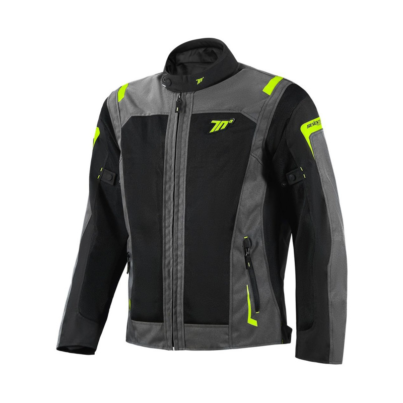Geaca (jacheta) motociclete barbati Touring Seventy vara model SD-JT66 Sahara culoare: gri/galben fluor