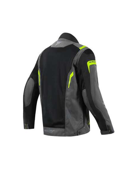 Geaca (jacheta) motociclete barbati Touring Seventy vara model SD-JT66 Sahara culoare: gri/galben fluor