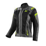 Geaca (jacheta) motociclete femei Touring Seventy vara model SD-JT68 Sahara culoare: gri/galben fluor