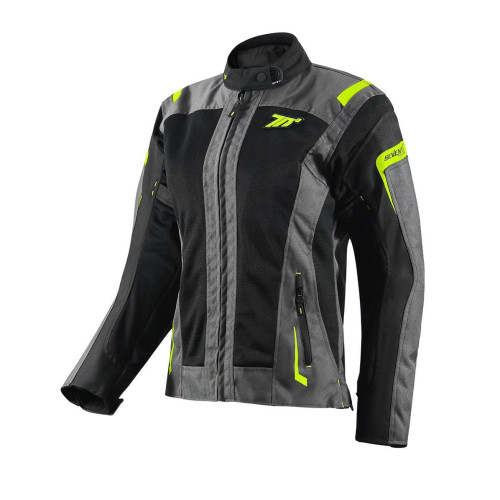 Geaca (jacheta) motociclete femei Touring Seventy vara model SD-JT68 Sahara culoare: gri/galben fluor