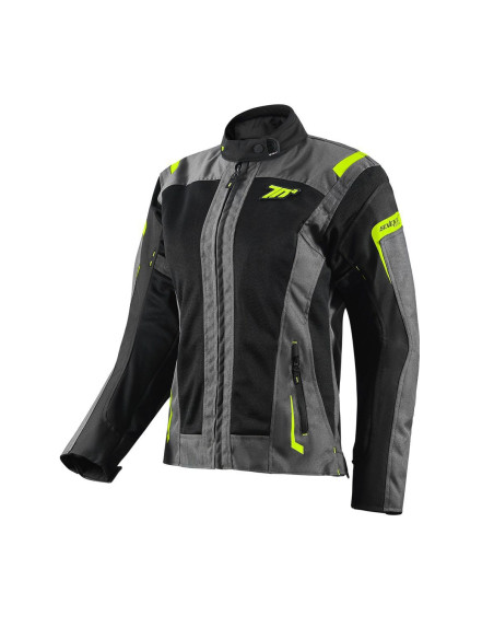 Geaca (jacheta) motociclete femei Touring Seventy vara model SD-JT68 Sahara culoare: gri/galben fluor