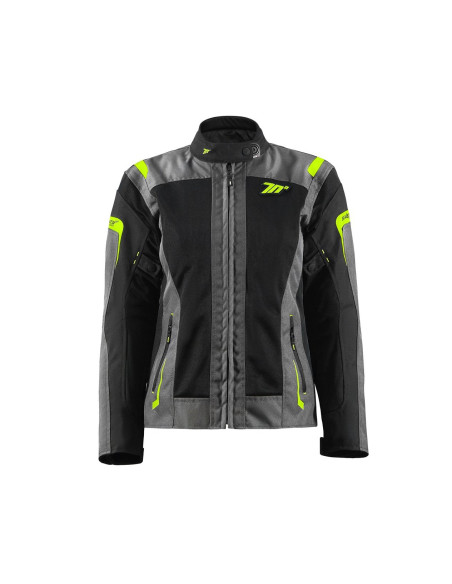 Geaca (jacheta) motociclete femei Touring Seventy vara model SD-JT68 Sahara culoare: gri/galben fluor