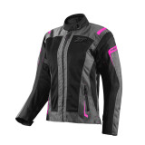 Geaca (jacheta) motociclete femei Touring Seventy vara model SD-JT68 Sahara culoare: gri/fuchsia (roz)