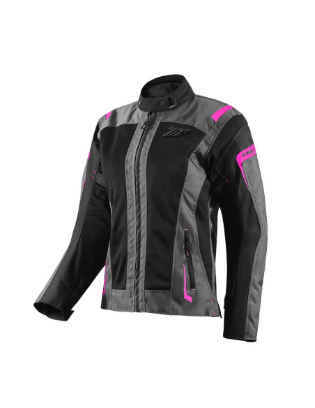 Geaca (jacheta) motociclete femei Touring Seventy vara model SD-JT68 Sahara culoare: gri/fuchsia (roz)