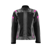 Geaca (jacheta) motociclete femei Touring Seventy vara model SD-JT68 Sahara culoare: gri/fuchsia (roz)