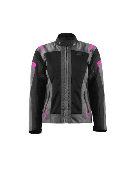 Geaca (jacheta) motociclete femei Touring Seventy vara model SD-JT68 Sahara culoare: gri/fuchsia (roz)