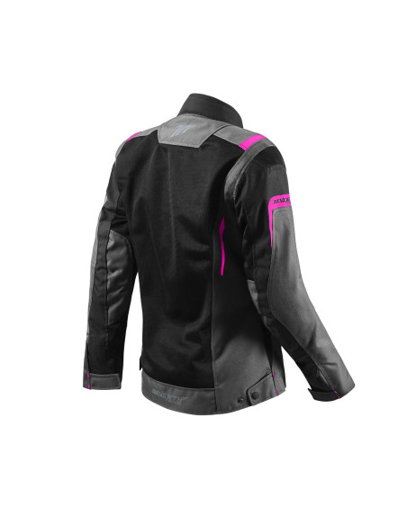 Geaca (jacheta) motociclete femei Touring Seventy vara model SD-JT68 Sahara culoare: gri/fuchsia (roz)
