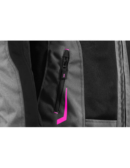 Geaca (jacheta) motociclete femei Touring Seventy vara model SD-JT68 Sahara culoare: gri/fuchsia (roz)
