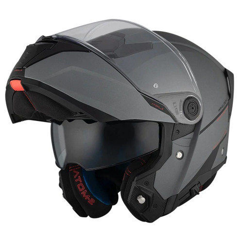 Casca modulabila MT Atom 2 SV A2 titanium mat (ochelari soare integrati) Pinlock Ready - tip viziera: MT-V-35