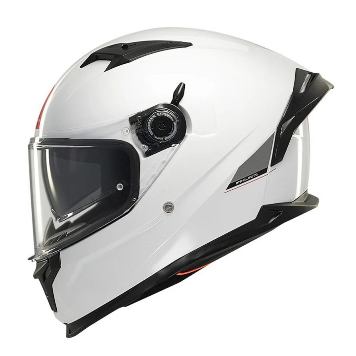 Casca integrala MT Braker SV A0 alb lucios (ochelari soare integrati) - tip viziera: MT-V-28B - DKS435 - punctaj maxim SHARP Tes