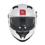 Casca integrala MT Braker SV A0 alb lucios (ochelari soare integrati) - tip viziera: MT-V-28B - DKS435 - punctaj maxim SHARP Tes