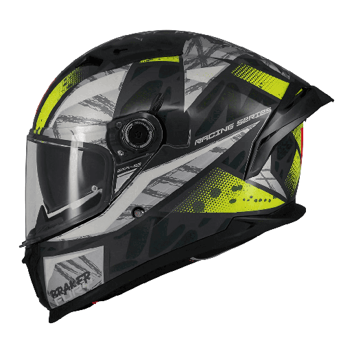Casca integrala MT Braker SV Fury C6 gri/galben lucios (ochelari soare integrati) - tip viziera: MT-V-28B - DKS435 - punctaj max