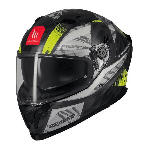 Casca integrala MT Braker SV Fury C6 gri/galben lucios (ochelari soare integrati) - tip viziera: MT-V-28B - DKS435 - punctaj max 2